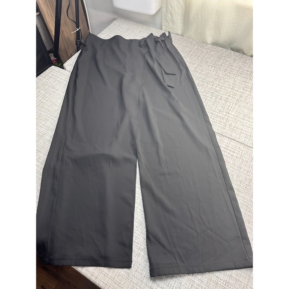 Halara Pants Black Wrap Waist Tie Wide Leg Flowy Pockets All Seasons Size XL - Picture 16 of 16